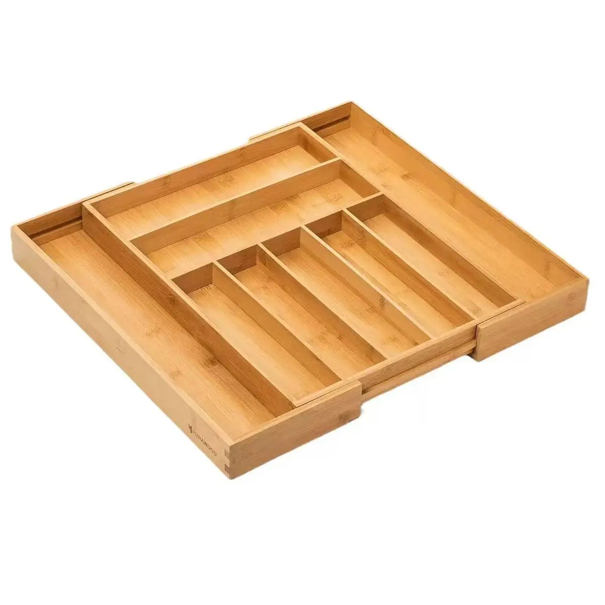 organisateur tiroir bambou respectueux environnement moderne cuisine stockage couverts fourchettes cuillères couteaux argenterie