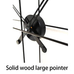 horloge murale moderne minimaliste double face métal noir aiguille quartz silent living room