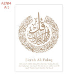 affiches art islamique calligraphie arabe motifs floraux blanc doré abstrait decoration maison İslamlique