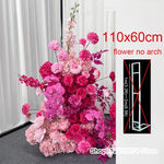 décoration mariage romantique roses artificielles colonnes florales bienvenue panel bienvenue