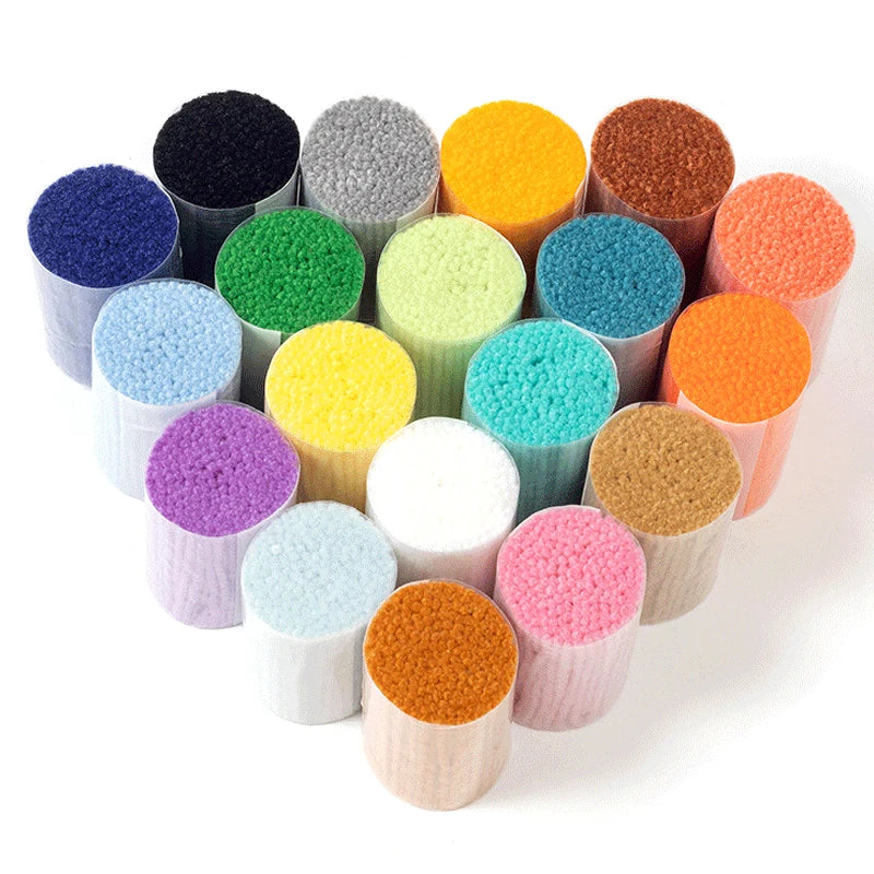 tapisserie crochet kit pelotes laine coussin motif coeurs paysage soleil montagnes artisanal français