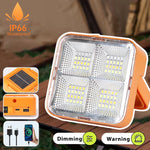 lampe solaire multifonctionnelle portable orange verre trempé transparent moderne panneau solaire affichage batterie contrôle