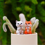statuette renard fourrure résine moderne décoration intérieure animal compagnie ornement blanc orange
