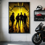 affiche autocollante metallica logo rock graphique cadre noir rouge blanc chambre