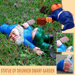 statuette lutin nain bleu vert réaliste comique jardin extérieur 12cm 15cm 18cm 24cm