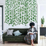 guirlande vigne artificielle 960cm bohème rustique décoration murale intérieur vert blanc feuilles tiges fines