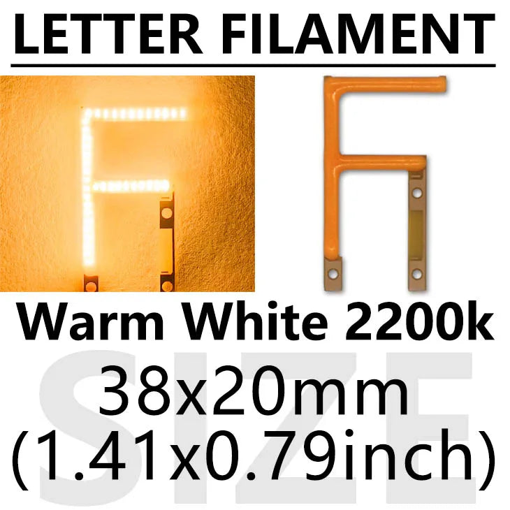 lettres lumineuses orange modernes minimalistes décoration noël fêtes 2200k LED warm white