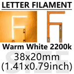 lettres lumineuses orange modernes minimalistes décoration noël fêtes 2200k LED warm white