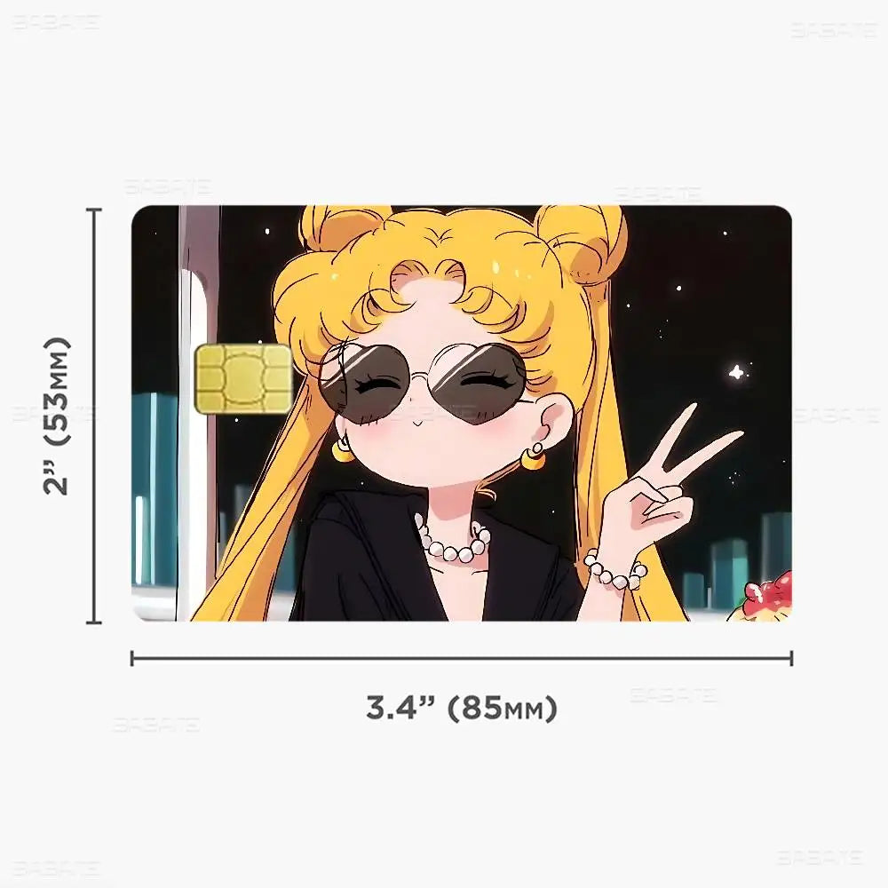 étiquettes carte bancaire stickers dessins animés personnages mignons adhésifs réutilisables waterproof classiques cartes credit