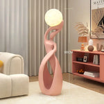 lampe pied moderne sculptural noir beige rose argenté sphère lumineuse moderne designintérieur led chambre