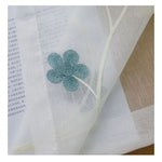 rideau transparent voile léger fleurs modernes blanc bleu vert salon chambre