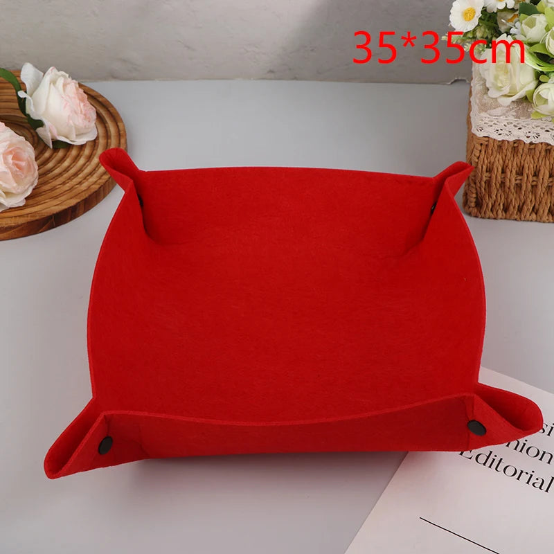 plateau rangement polyestère moderne bleu rose rouge jaune gris uni respectueux environnement