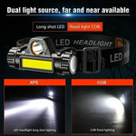 lampe frontale led pêche camping rechargeable aimant détachable modes éclairage bandana réglable