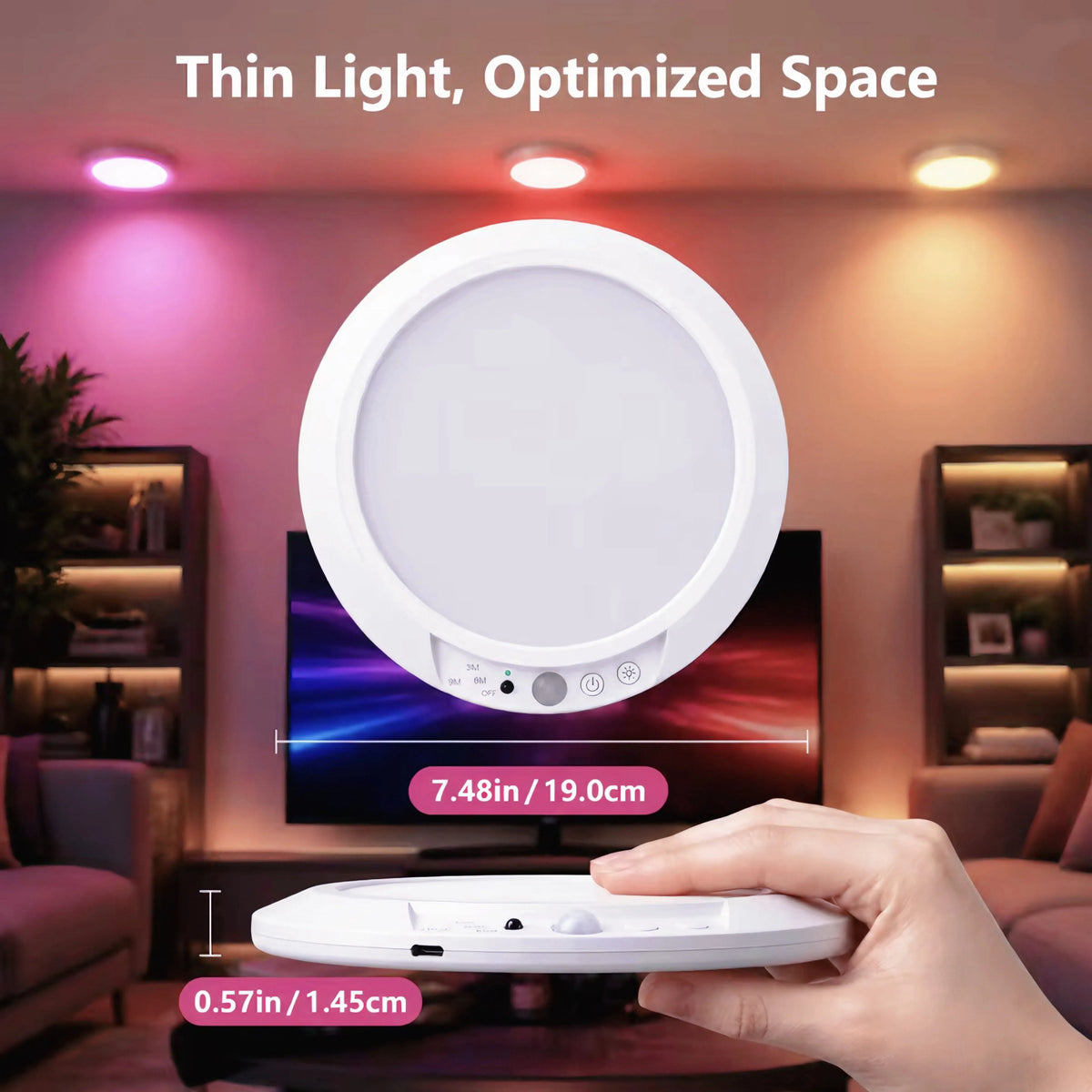 lampe moderne blanc rechargeable usb détecteur mouvement télécommande ajustement luminosité couleur