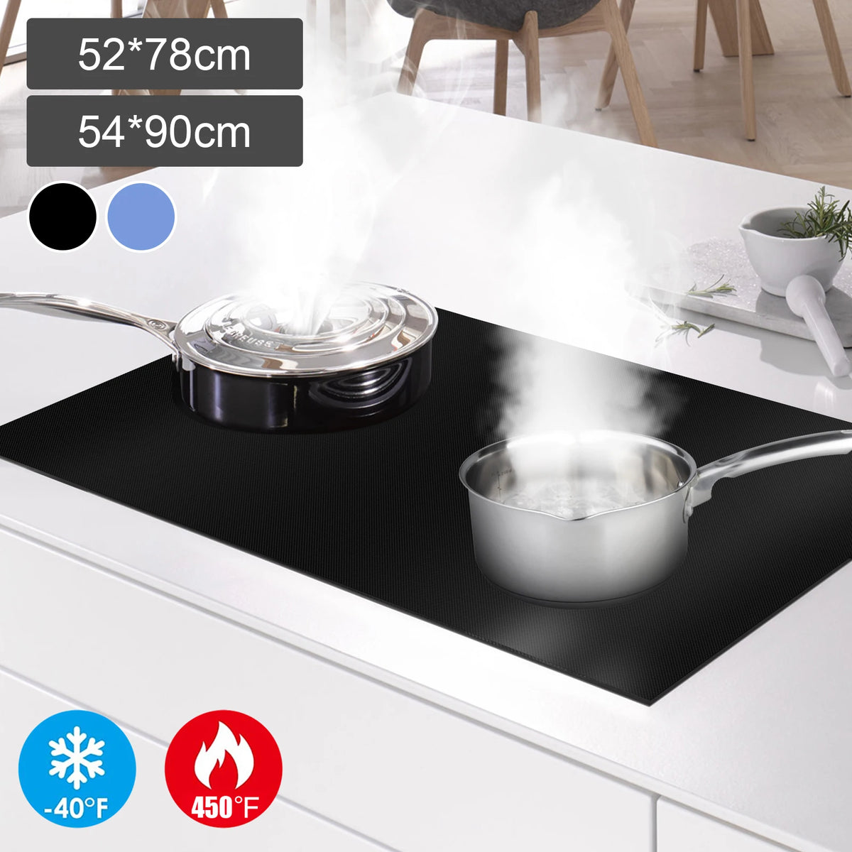 tapis silicone anti rayures protection table cuisson moderne noir respectueux environnement 52x78cm 54x90cm