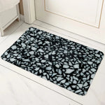 tapis sol géométrique marbré moderne minimaliste antidérapant bleu blanc