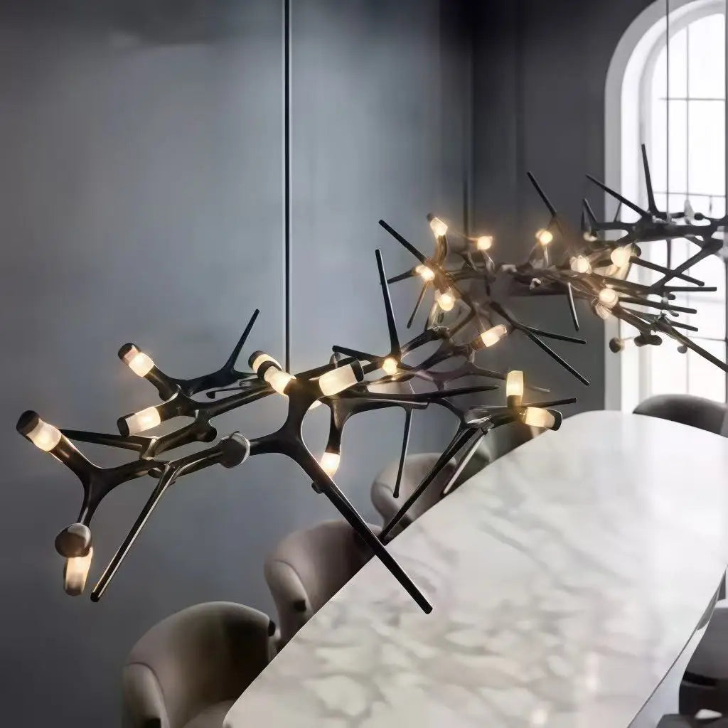 suspension lumineuse noire contemporaine 120cm 10 ampoules certification ul rohs