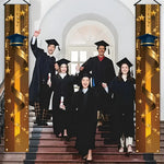 rideau porte fête diplômes étoiles or rubans caps académique clips