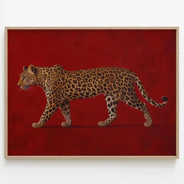 tableau toile léopard rouge moderne sans cadre abstrait classique impression toile chambre masculine decoration