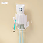 porte brosse dents gel dentifrice cactus moderne adhésif bleu vert rose blanc salle bain