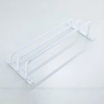 porte serviettes mural blanc moderne aluminium laqué clips trois étages salle bain