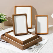 cadre photo bois marron blanc rustique minimalisteintérieur décoration élégante photo couple