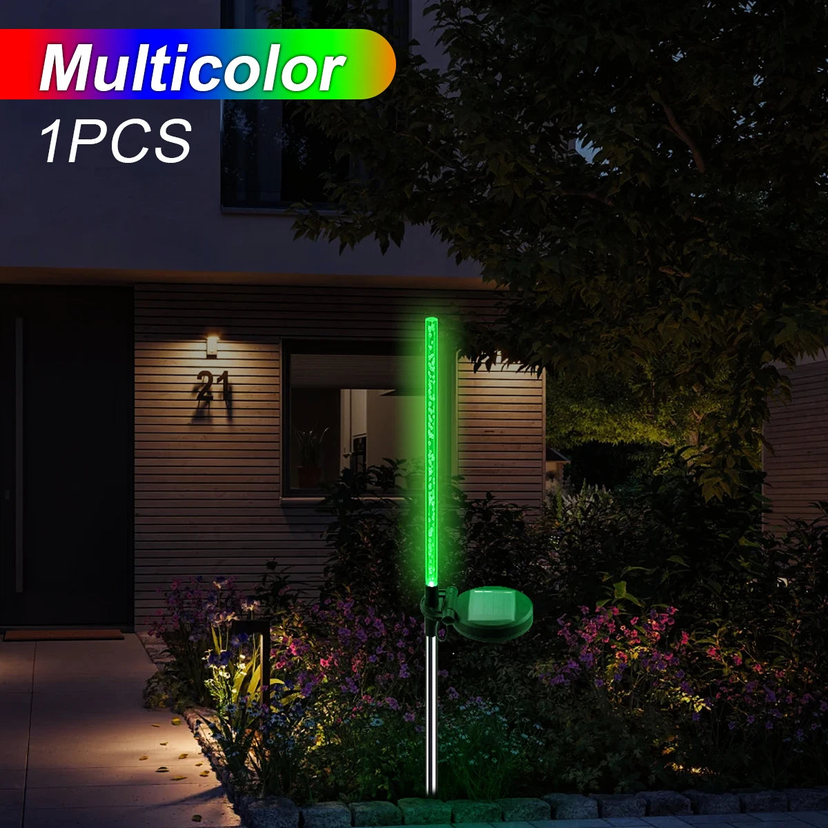 lumière solaire extérieure transparente bulles rgb fixée sol décoration festive vacances