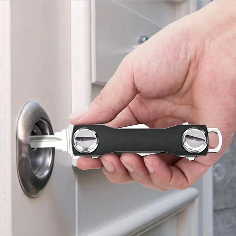 porte clés multifonction minimaliste moderne plusieurs clés porte cartes outil acier inoxydable couleurs noires