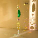 pendentif agate boho chic cristal multicolore opalescent lune soleil étoile