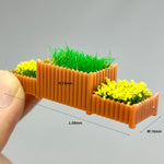 miniature jardin fleurs artificielles potées orange vert blanc rose rouge réalisteextérieur diorama accessoire