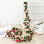 guirlande fleurs artificielles roses couleurs variées décoration extérieure intérieure romantique mariage événements festive