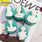 moules silicone bustes sculptés classiques aromathérapie gypse résine époxy decoration gâteau blanc vert