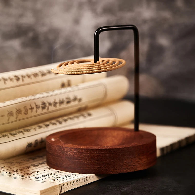 support incense bois métal ash catcher holder palo santo sage oriental zen minimaliste deco