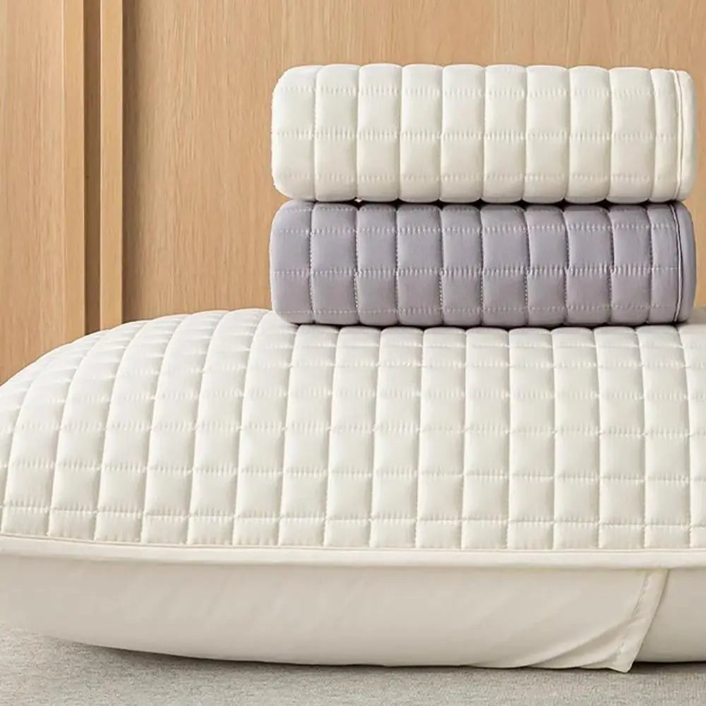 housse coussin polyester moderne motif carreaux gris clair protection imperméable maison