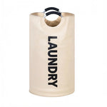 panier linge pliable oxford beige noir imprimé laundry moderne pratique anneaux métalliques poignées