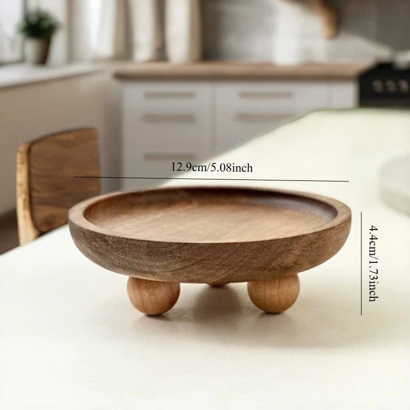 plateau bois créatif dessert gâteau forme ronde elliptique ornement aromathérapie bijoux aliments decorationintérieur