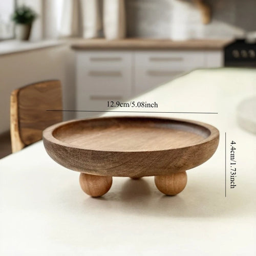 plateau bois créatif dessert gâteau forme ronde elliptique ornement aromathérapie bijoux aliments decorationintérieur