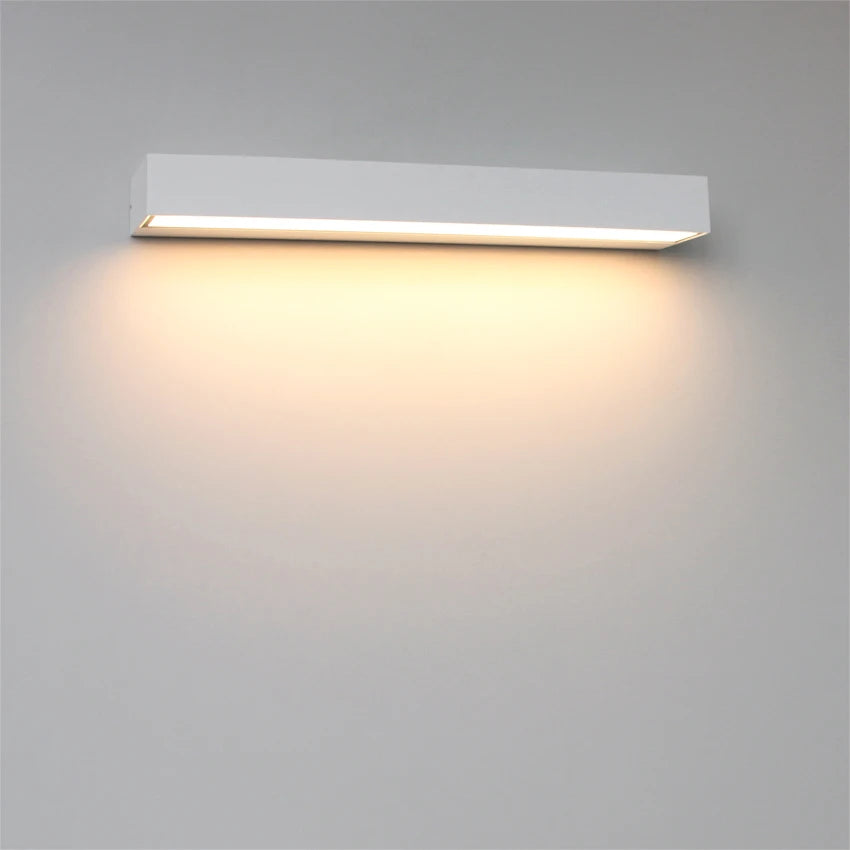 lampe murale moderne led ip65 12w 18w 30w verre trempé aluminium étanche blanc