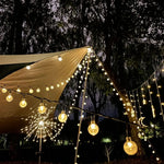 guirlande solaire 200 led effet bulles granuleux rideau lumineux extérieur ip65 modes éclairage