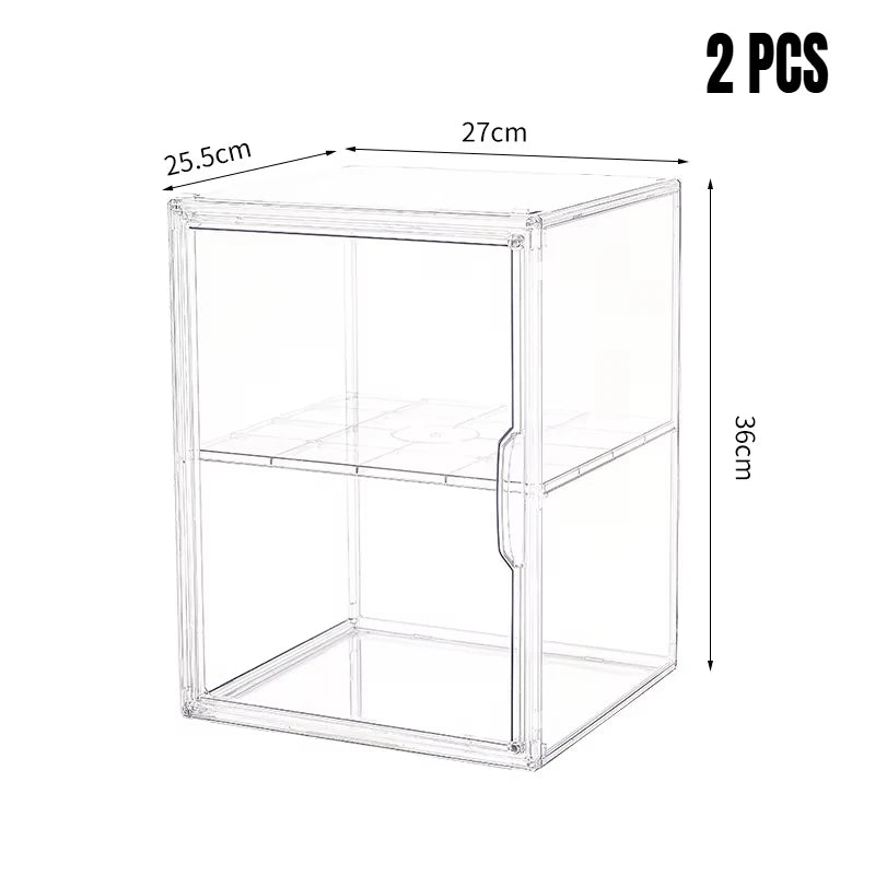 boîte rangement transparente pliable acrylique moderne figurines pièces organisateur jouets display storage box