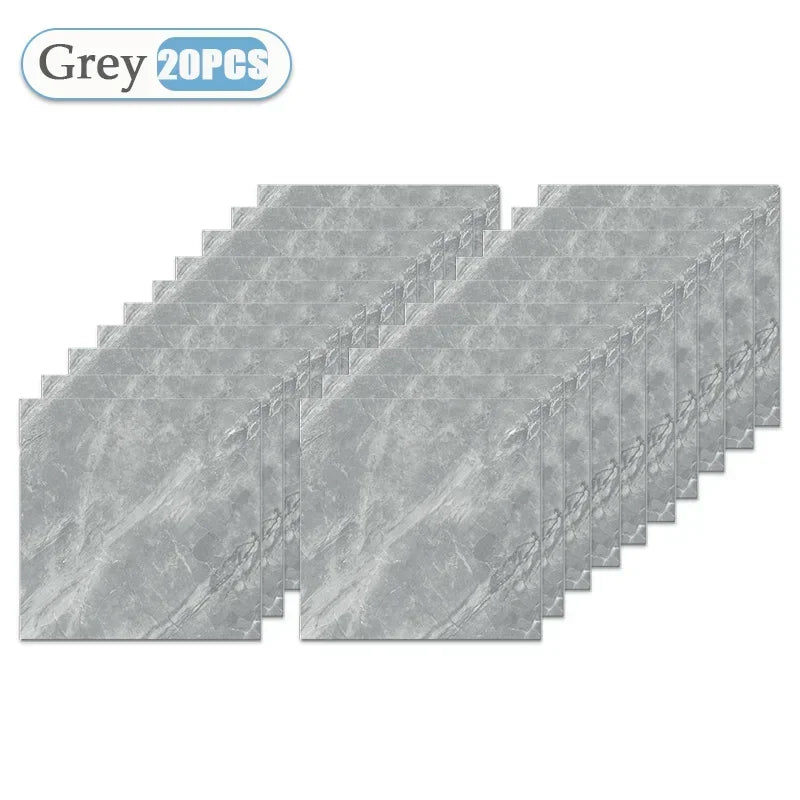 carrelage marbré blanc gris moderne adhésif résistant eau pvc pet xpe 30x30cm