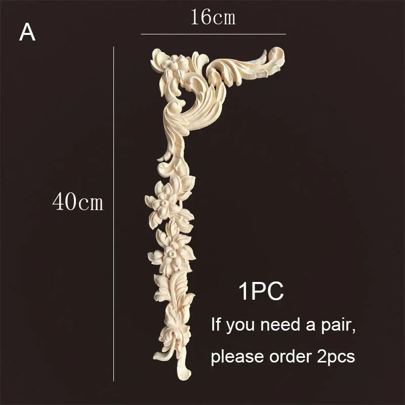 ornements décoratifs bois sculpté floral baroque beige clair intérieur décoration mur meuble
