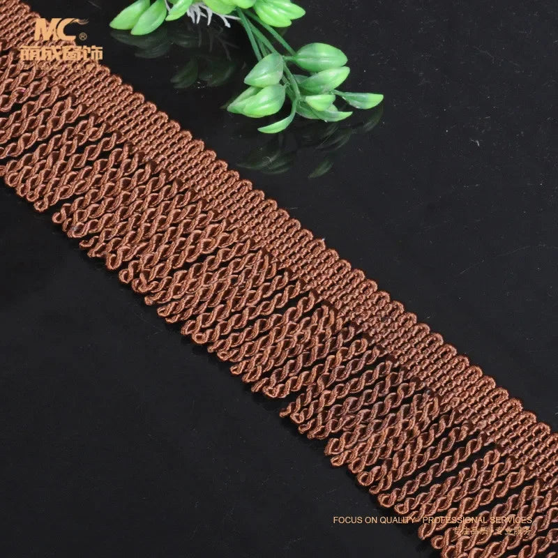 ruban décoratif moderne élégant blanc bleu clair marron rayures géométriques opaques polyester 6cm