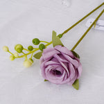 Bouquet fleurs artificielles roses blanches rouges violettes orange classique decoration table mariage événement