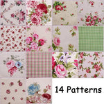 tissu imprimé patchwork 42 pièces fleurs vintage rose vert beige