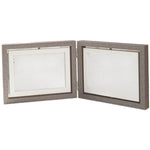 double cadre photo flottant rotation 360 bois texture moderne opaque transparentversible