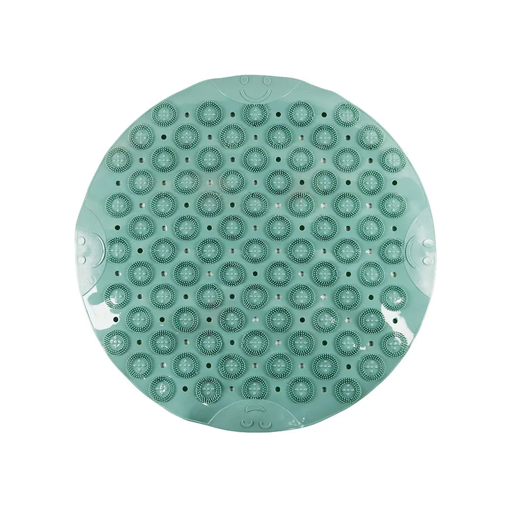 tapis bain anti dérapant moderne perforé motifs circulaires rose vert bleu gris violet