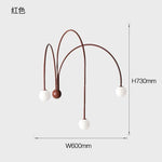 suspension lumineuse moderne rouge blanc sphères translucides chambre salon étude scandinave