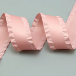 ruban satin rose clair bord frangé yards élégant déco opacité double face