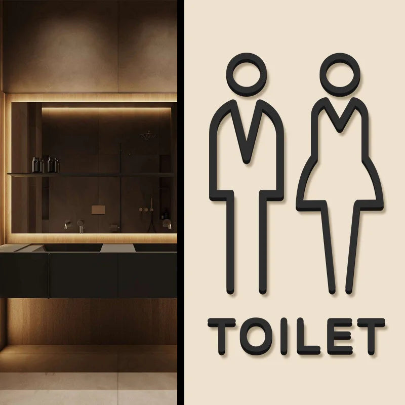 Panneau toilette autocollant design moderne